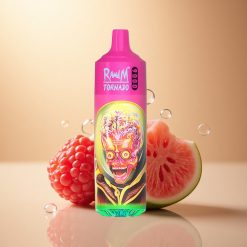 RandM Fumot Tornado 9000 Puffs אבטיח פטל עם סליל משי ומסך RGB