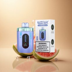 Razz Bar 50K Puffs תות אבטיח מסטיק בועות עם סליל 1.0 אוהם ו-650 mAh